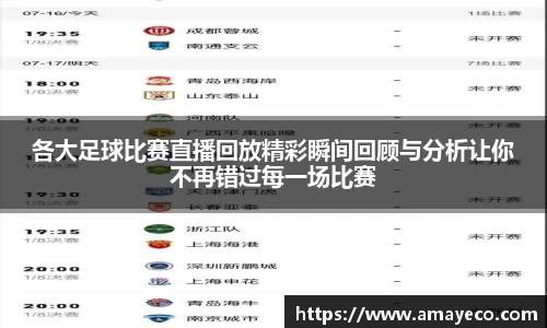 各大足球比赛直播回放精彩瞬间回顾与分析让你不再错过每一场比赛